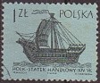 Poland - 1963 - Ships - 1 ZT - Blue - Polonia, Ships - Scott 1130 - Holka Merchantman S.XIV - 0